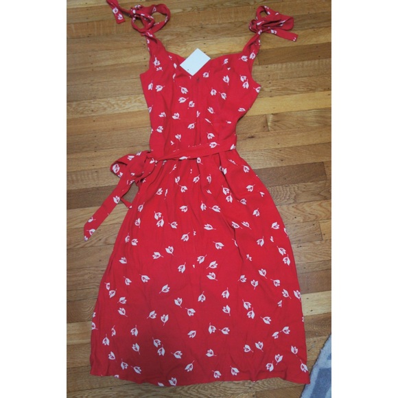 NWT $248 Reformation Belinda Tie Strap Midi Dress - Picture 7 of 8